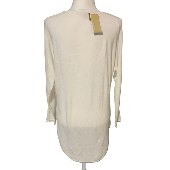 Michael Kors | Cream Basic Tunic Long Sleeve Thermal Knit Top Size Small NWT - Picture 4 of 8